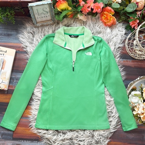 The North Face Mint Green TKA Glacier 1/4 Zip Fleece, S - Picture 1 of 8
